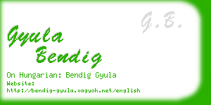 gyula bendig business card